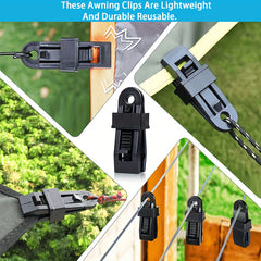 10pcs Tent Clips Canopy Wind Rope Fixed Clip Outdoor Awning Clip