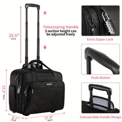 Waterproof Rolling Laptop Bag 43 94 Cm for Men & Women