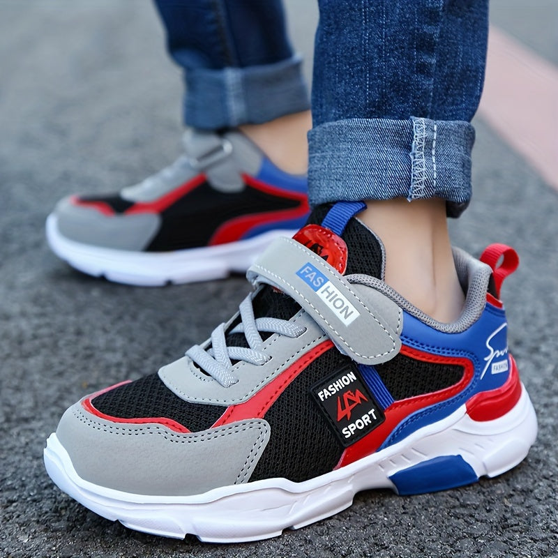 Boy's Chunky Colour Block Shoes Non Slip Soft Sole Sneakers