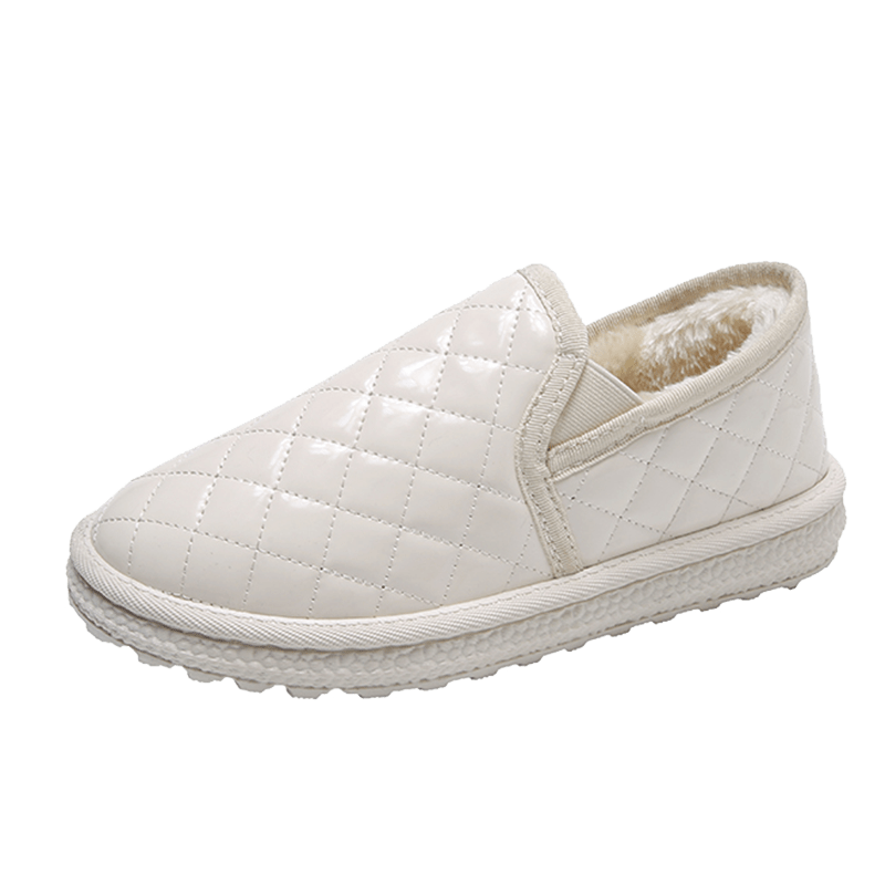 Women's Plush Inner Thermal Walking Shoes Anti-slip Loafers