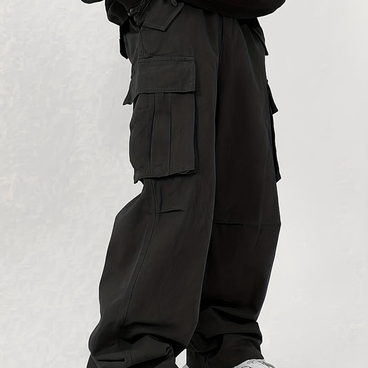 Men's Straight Leg Cargo Pants Loose Baggy Outdoor Work Pants