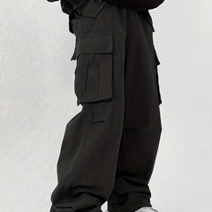 Men's Straight Leg Cargo Pants Loose Baggy Outdoor Work Pants