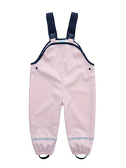 Girl's Pink Waterproof Jumpsuit for Kids Rainy Outdoor