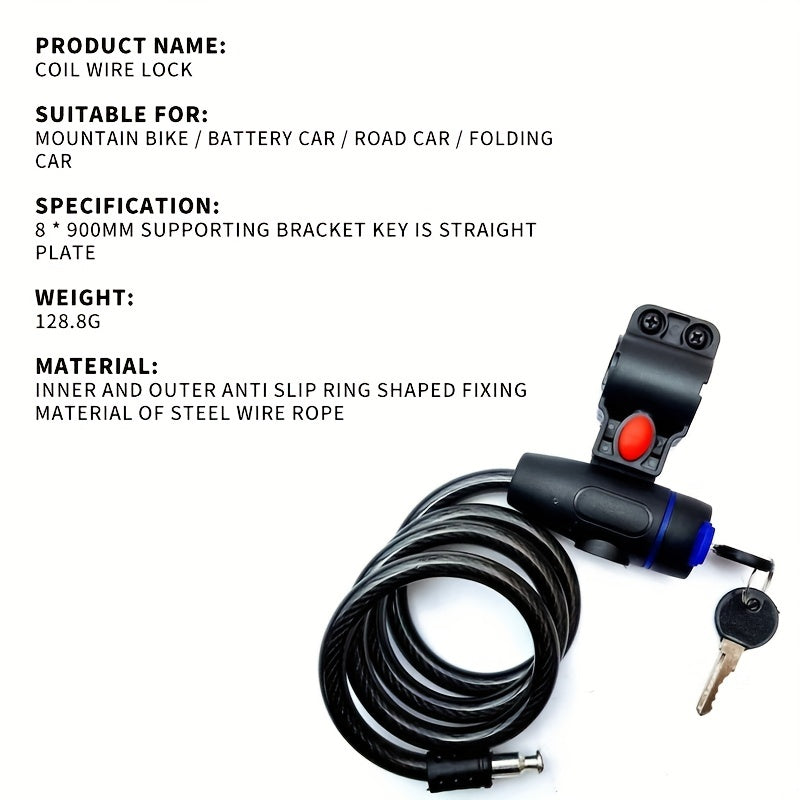 Heavy Duty Bike Lock with Steel Chain and Seat Tube Bracket