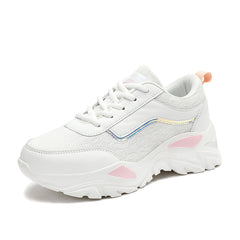 Women's Chunky Sneakers Mesh Lace Up Running Shoes