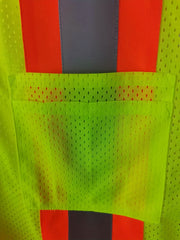 Men's Workwear Vest with Reflective Patchwork and Pockets