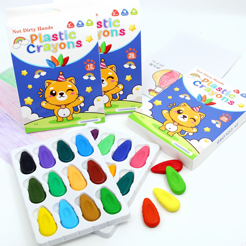 24 Colors Washable Non Toxic Water Soluble Crayons for Kids Mess Art Supplies