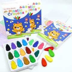 24 Colors Washable Non Toxic Water Soluble Crayons for Kids Mess Art Supplies