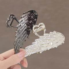 Large Hair Claw Clip Rhinestone Angel Wing Hair Clip