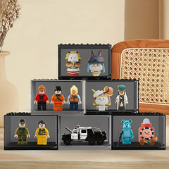 Building Blocks Doll DIY Display Box Dust Cover Storage Toy Box
