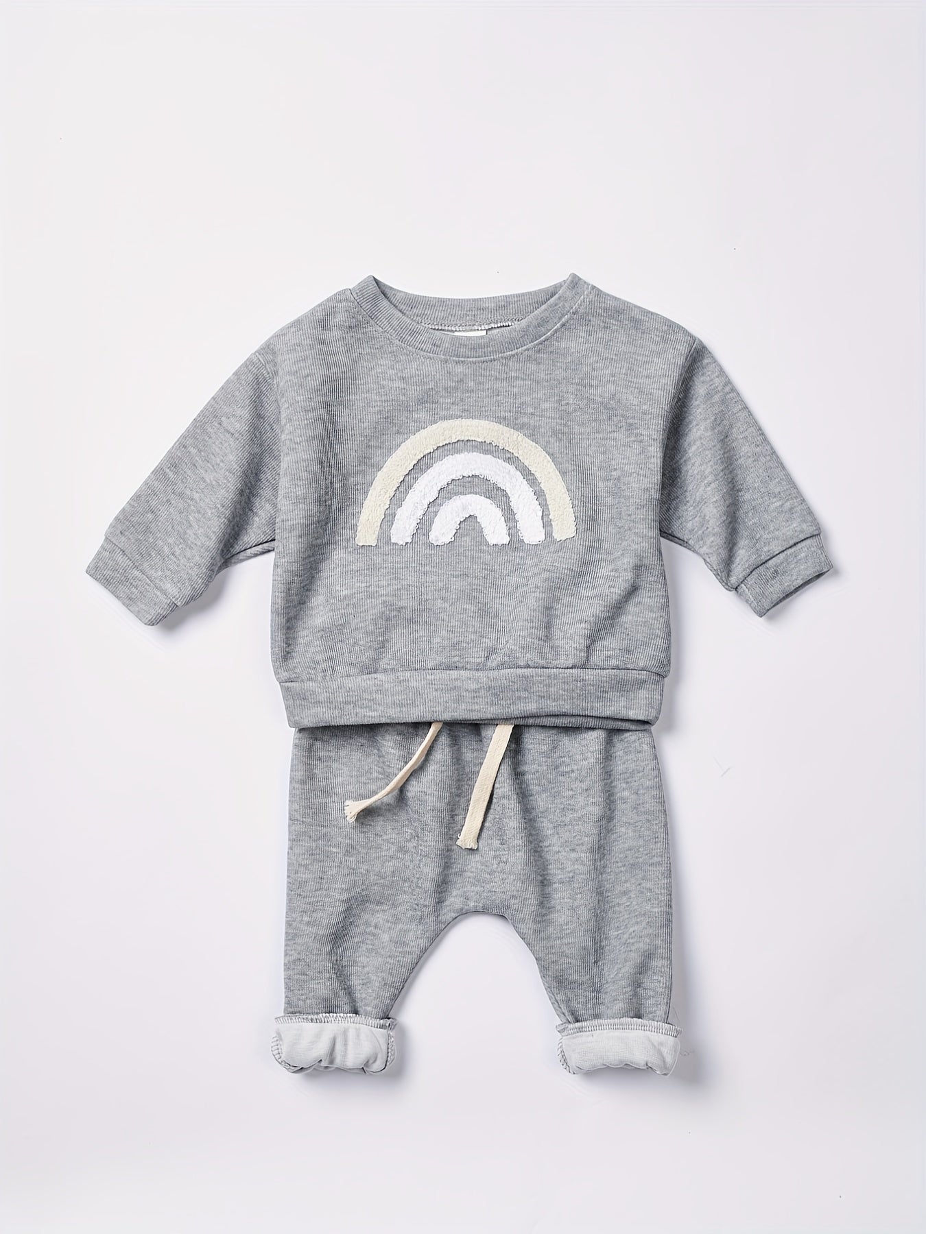 Rainbow Print Top Trousers Set for Toddlers