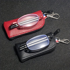 Portable Folding Reading Glasses Light Blocking Thin Frame Magnifier