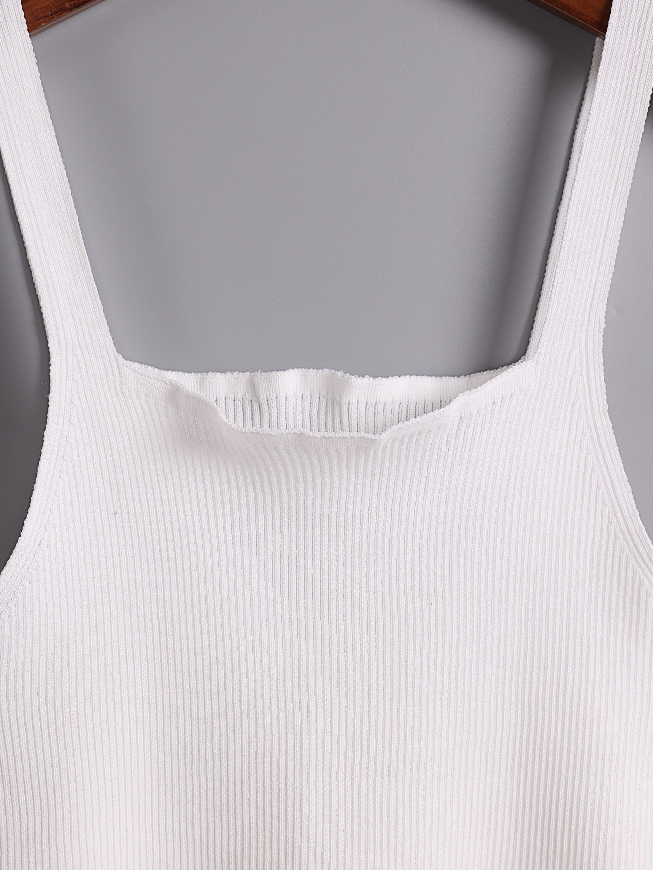 Ribbed Square Neck Tank Top