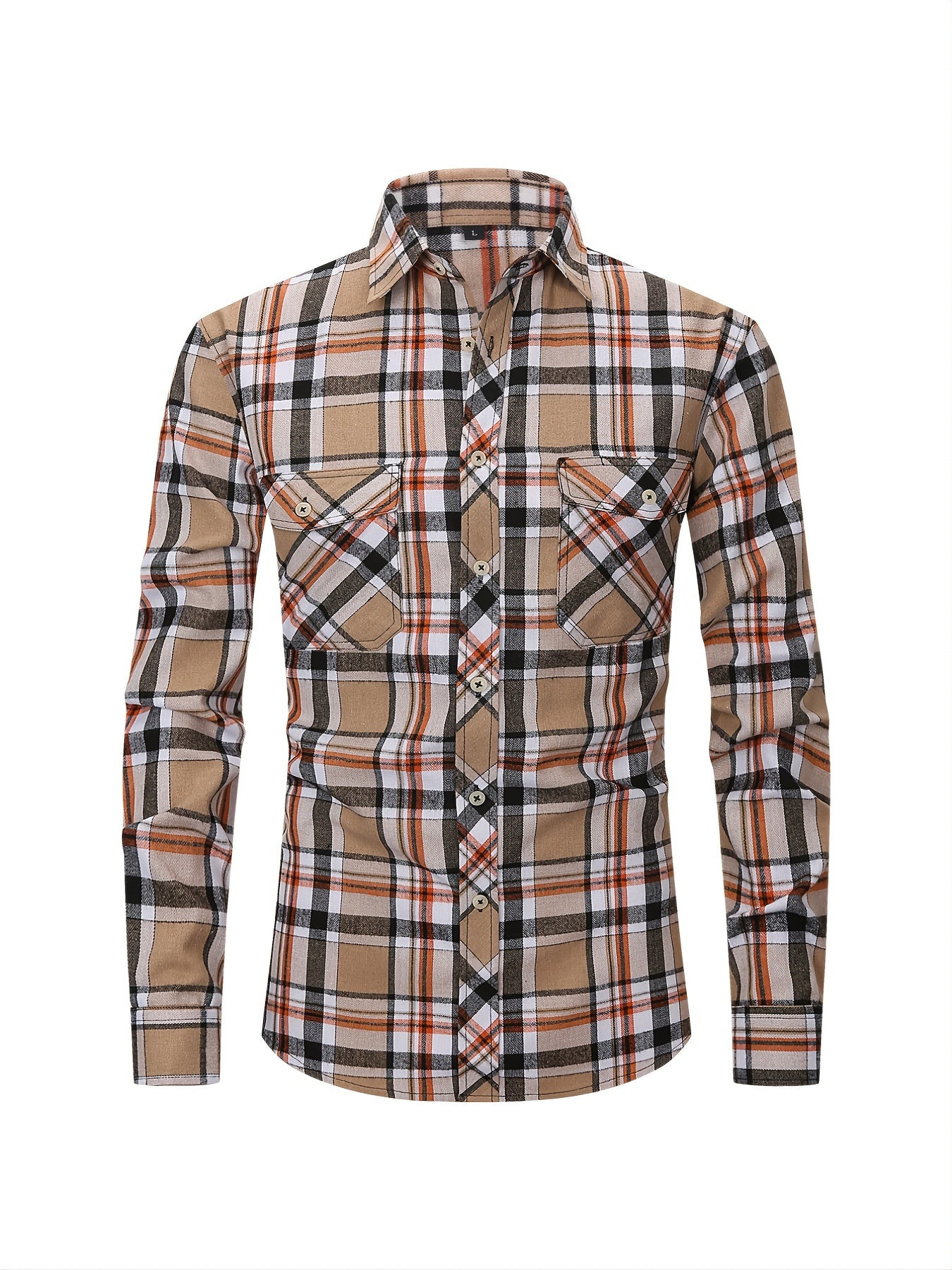 Men's Plaid Long Sleeve Button Down Shirt