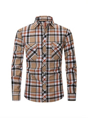 Men's Plaid Long Sleeve Button Down Shirt