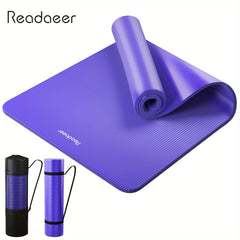 Thicken Yoga Mat w/ Carrying Bag & Strap Non Slip Fitness Mat 72x24x0.4in