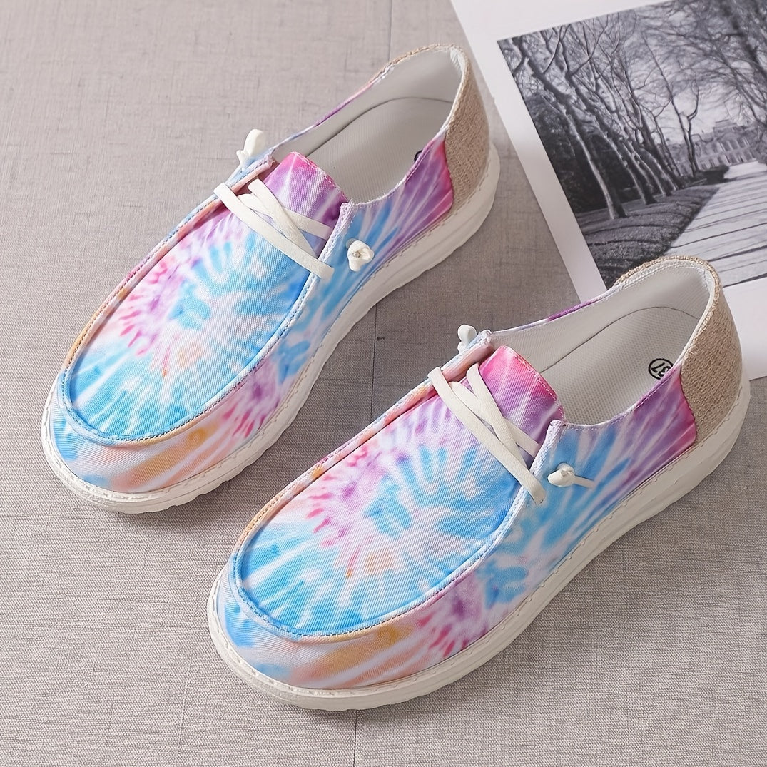 Women's Tie Dye Sneakers Low Top Canvas Shoes