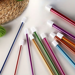 11pcs Aluminum Multicolor Tunisian Metal Crochet Hook Set For Beginners