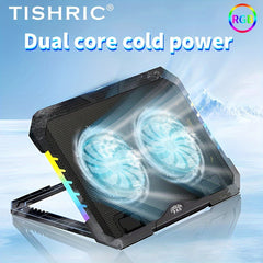 TISHRIC S900 Laptop Cooler Chill Mat with 2 Quiet Fans USB Powered 33cm