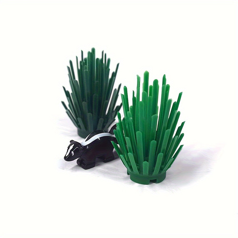 10pcs MOC Small Particle Bush Scene Accessories Green Brown Beige ABS