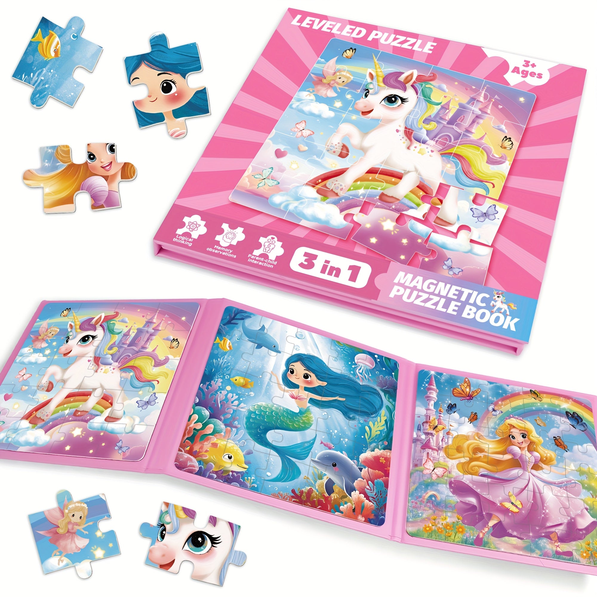 Magnetic Puzzles for Kids Toddler Book to Develop Creativity and Motor Skills