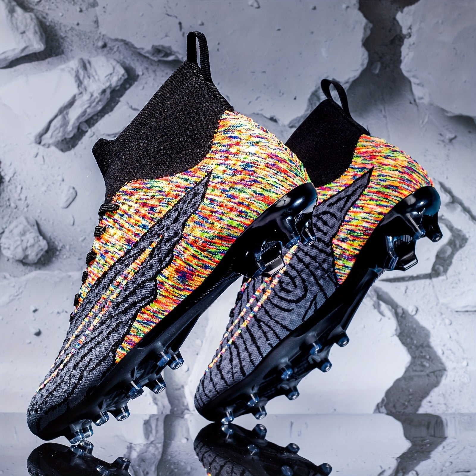Unisex AG Cleat Soccer Shoes High Top Professional Outdoor Training Shoes