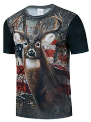 Men's Animal Graphic T shirt 3D Print Stretch Tee Top