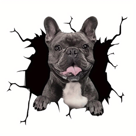 French Bulldog Car Sticker 3D Simulation