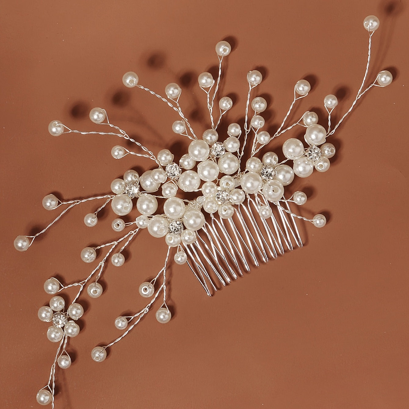 Bride Wedding Hair Combs Rhinestone Pearl Bridal Hair Pieces