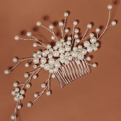 Bride Wedding Hair Combs Rhinestone Pearl Bridal Hair Pieces