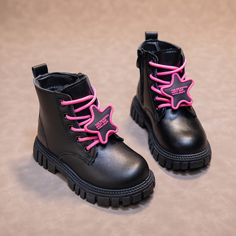 Girls' Warm Fleece Boots with Zipper for Autumn/Winter