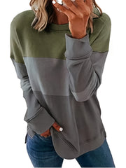 Casual Loose Crew Neck Sweatshirt Long Sleeve Pullover