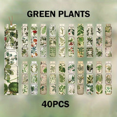 Vintage Renaissance Plant Flower Adhesive Stickers