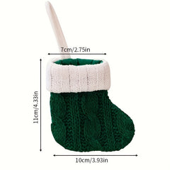 5pcs Mini Christmas Stockings Knitted Xmas Classic Stockings for Party Favors