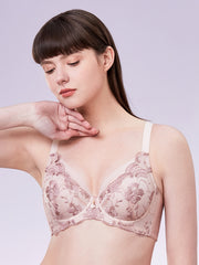 Floral Lace Underwire Push Up Bra for Women