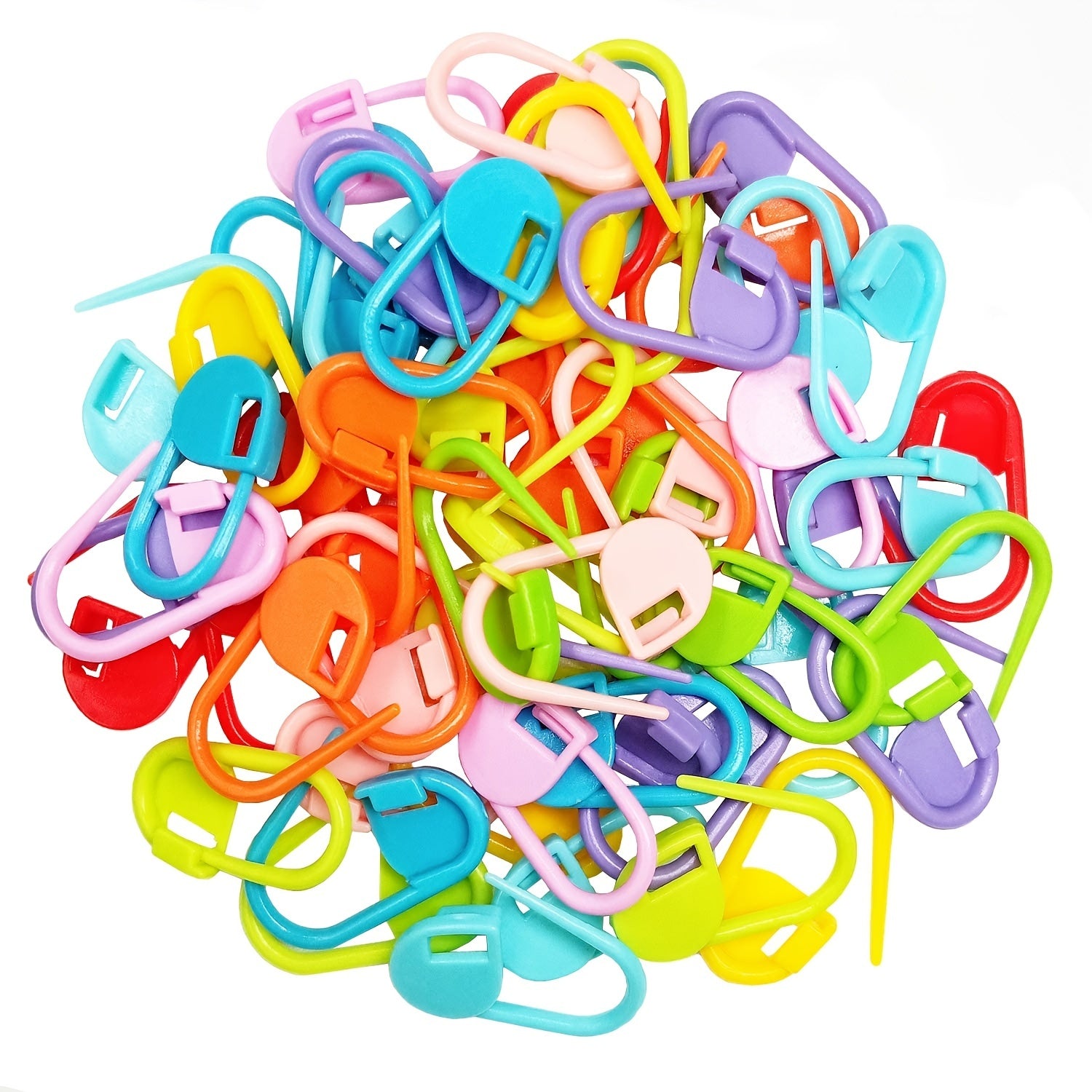 300pcs Stitch Needle Clips & Clear Storage Box DIY Knitting Random Colors