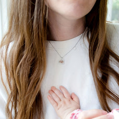 Baby Foot Heart Pendant Necklace Party Holiday Birthday Mother's Gift