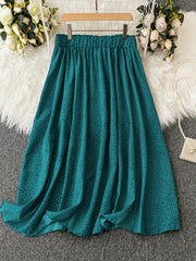 Boho Floral Print Maxi Skirt Women's Plus Size Elastic High Rise