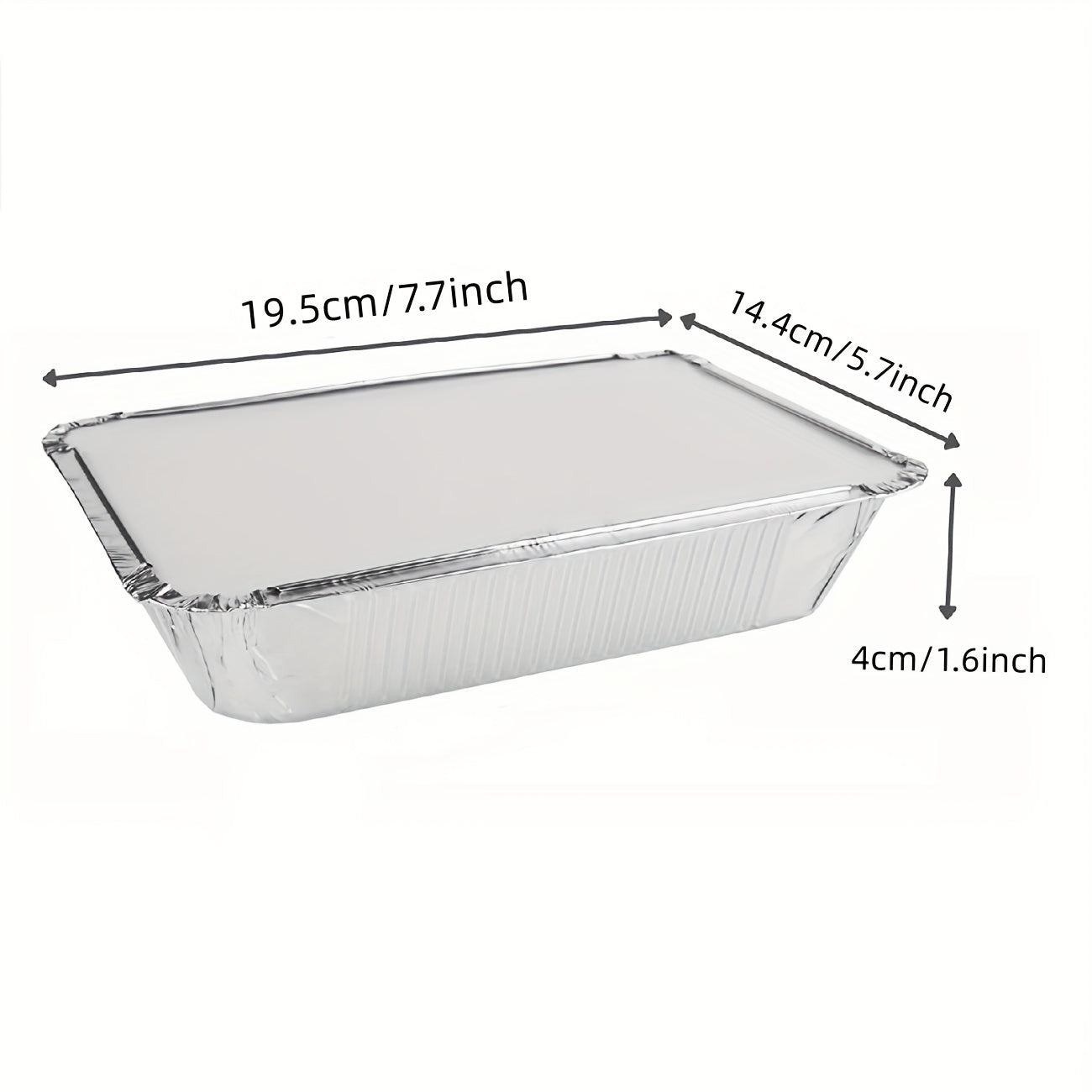 20Pcs 7x5.7 Aluminum Foil Food Containers With Lids - Multi-Purpose