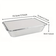 20Pcs 7x5.7 Aluminum Foil Food Containers With Lids - Multi-Purpose