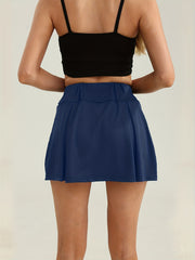 Solid High Waist Sports Skorts Women's Activewear