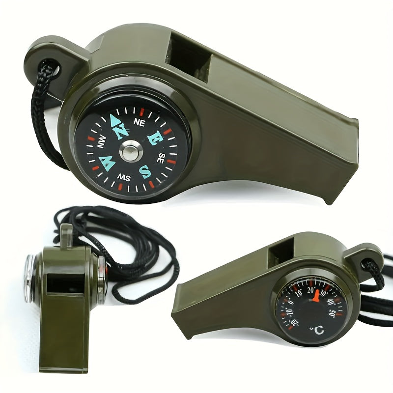 2pcs 4pcs 3 in 1 Emergency Survival Whistle Compass Thermometer