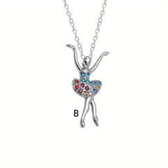Dancing Girl Princess Pendant Necklace for Girls