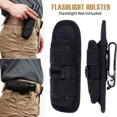 Rotatable Flashlight Pouch Holster with Belt Clip