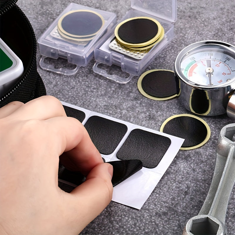 12pcs Tire Repair Patches Glue Adhesive Quick Drying Bicycle Tyre Patch