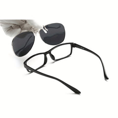 SOOLALA Alloy Frame Polarized Clip on Sunglasses