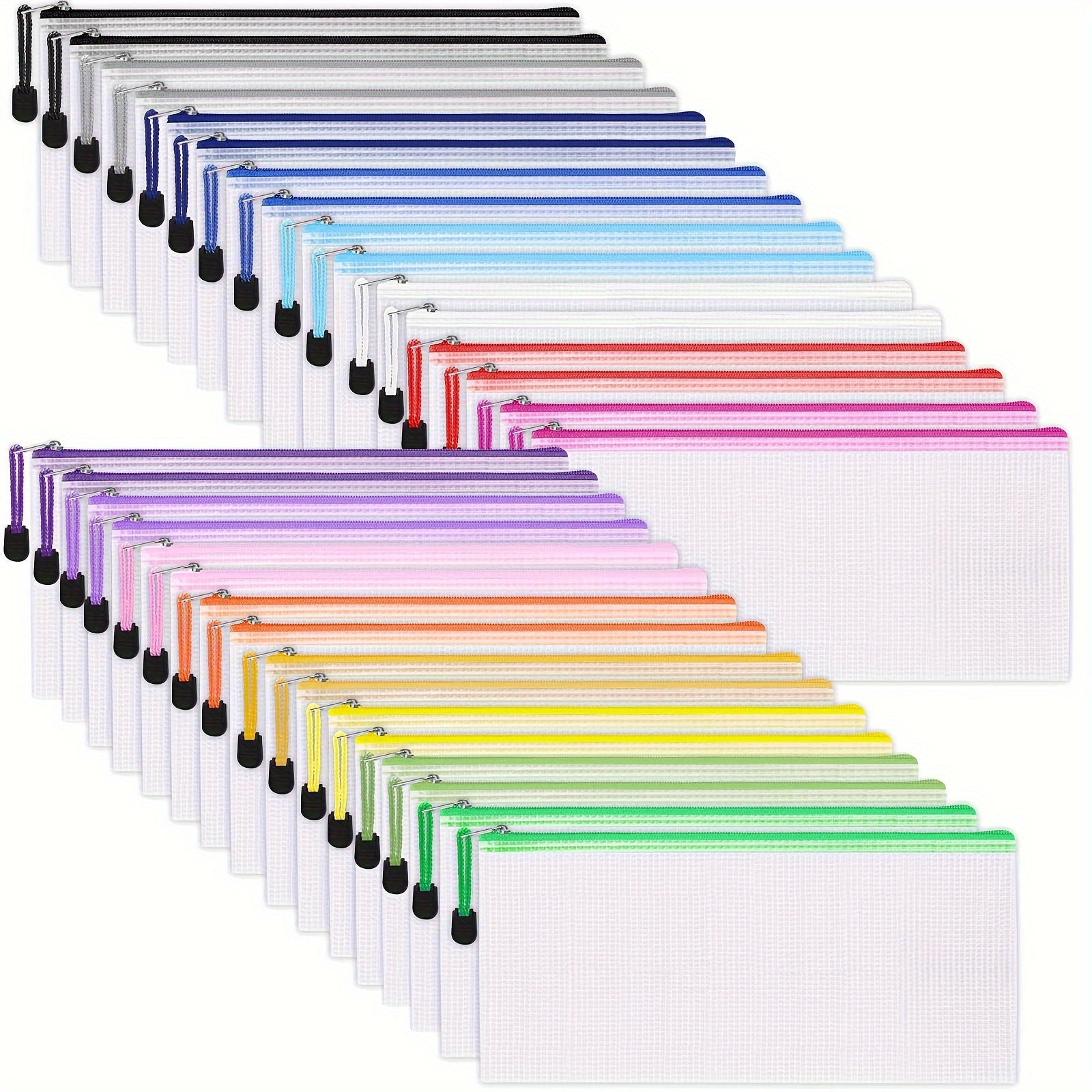 72pcs Pencil Pouch Bulk Mesh Zipper Pouch Pencil Case Bulk