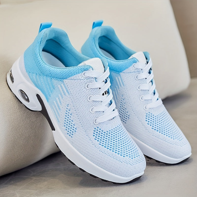 Women's Air Cushion Sports Shoes Casual Knitted Shock Absorption Running Shoes