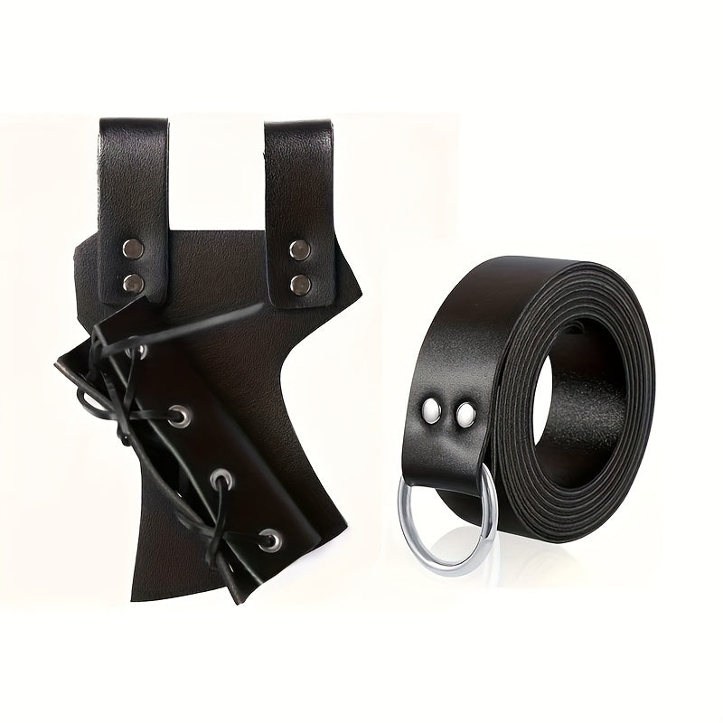 Renaissance Medieval Viking Costume Props PU Leather Belt & Sword Sheath