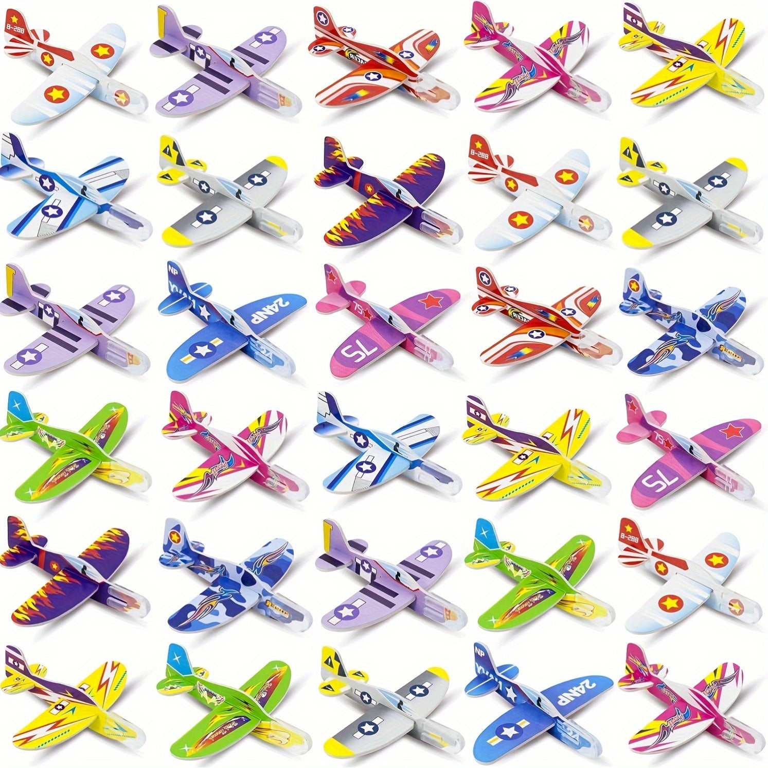 30pcs Colorful Foam Airplane Set for Party Favors and Rewards
